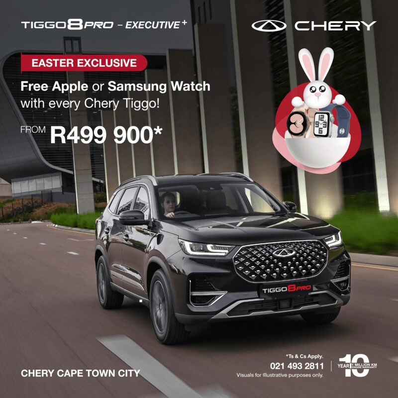 Tiggo 8 Pro Executive with free Apple or Samsung watch from R499 900*