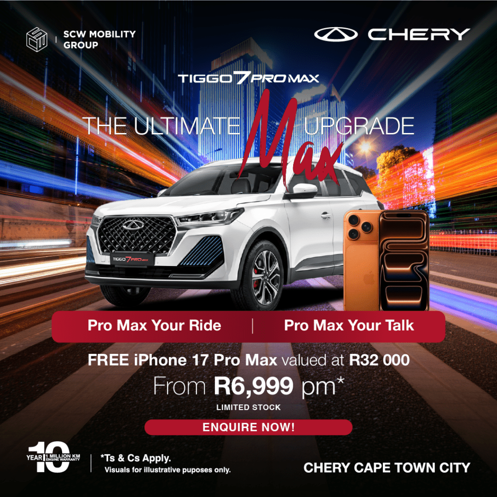 TIGGO 7 Pro Max + iPhone 17 Pro Max from R6 999 per month*