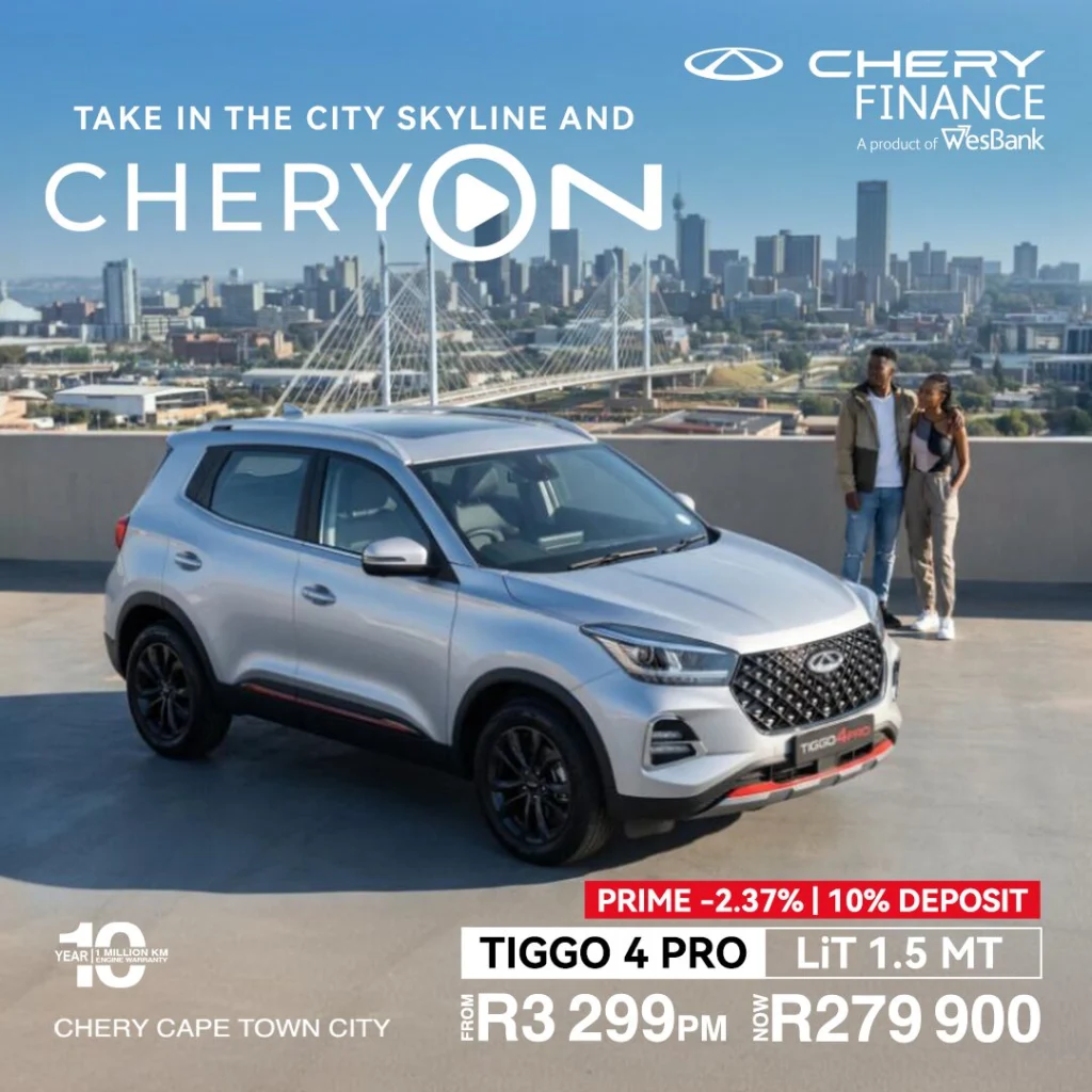 TIGGO 4 Pro LiT 1.5 MT from R3 299 or R279 900*